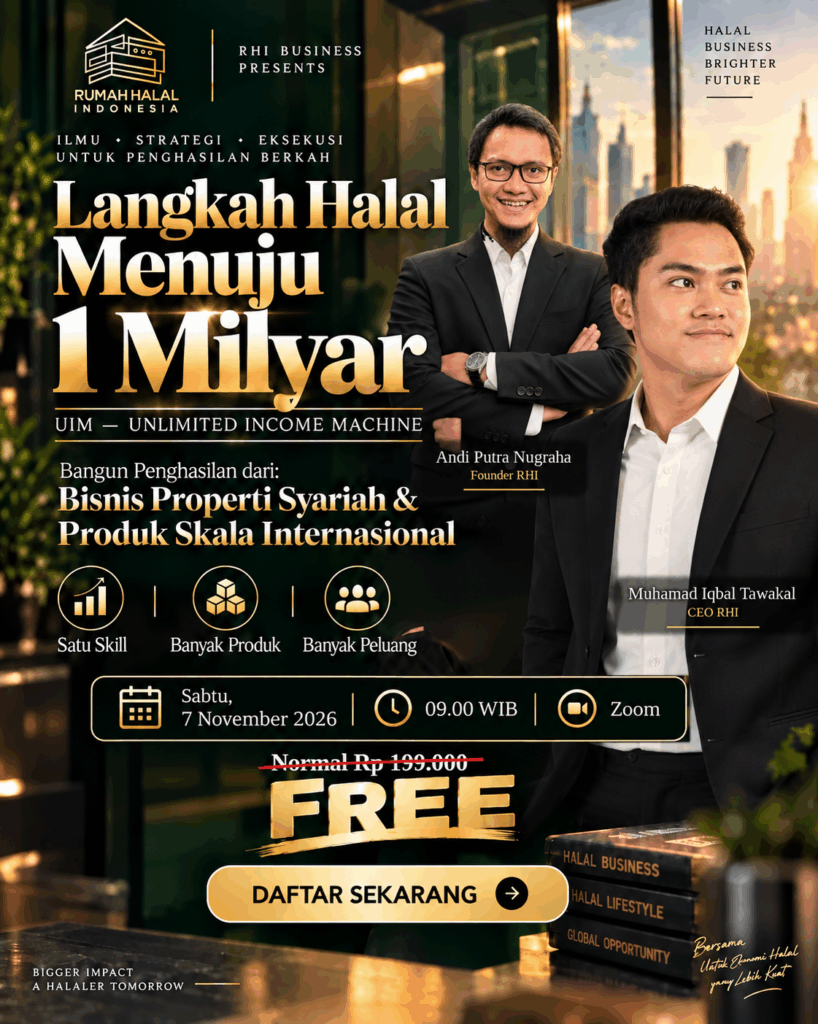 Poster Ikuti Webinar: Langkah Halal Menuju 1 Miliar